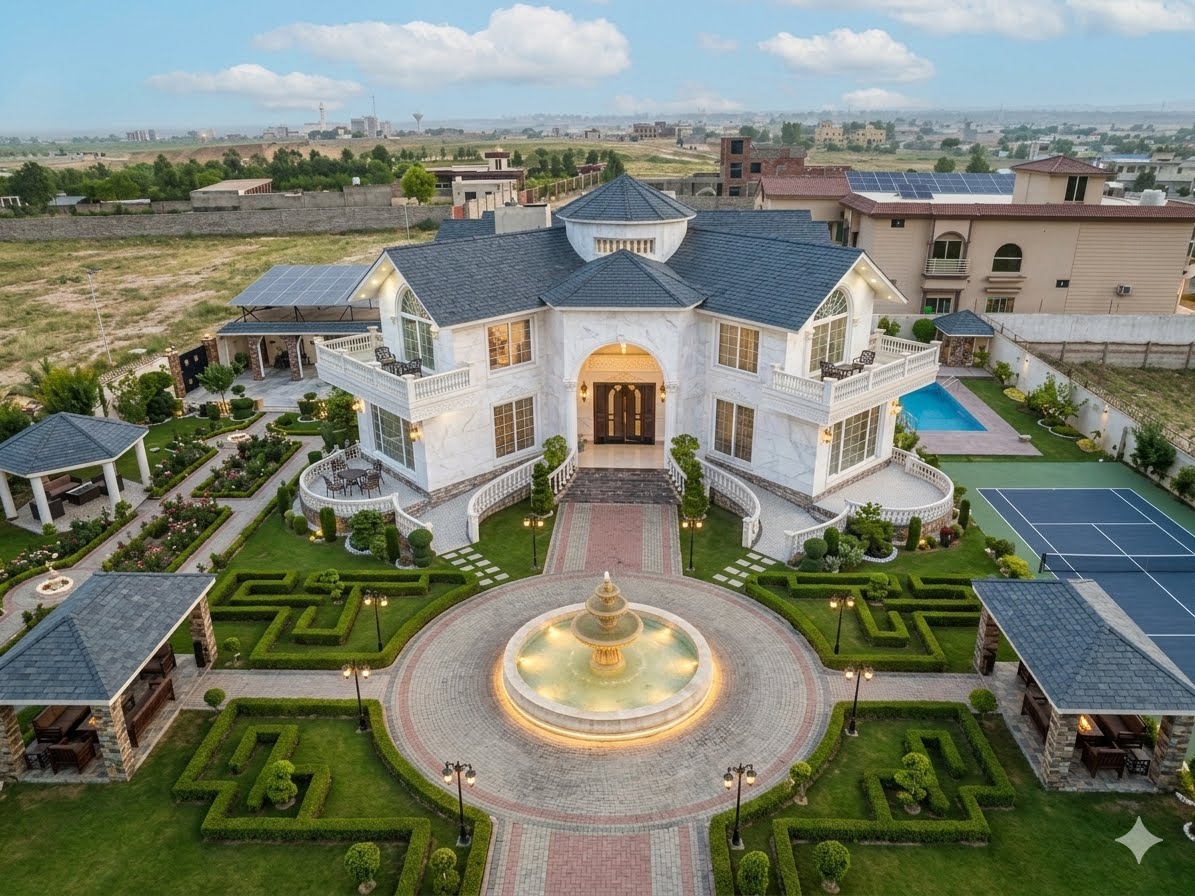 GATED managed villa at sunset